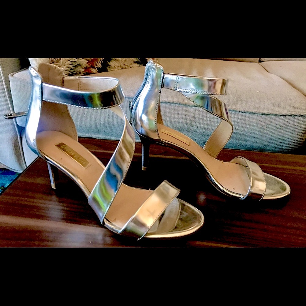 Louise et Cie high-heel sandals in metallic silver